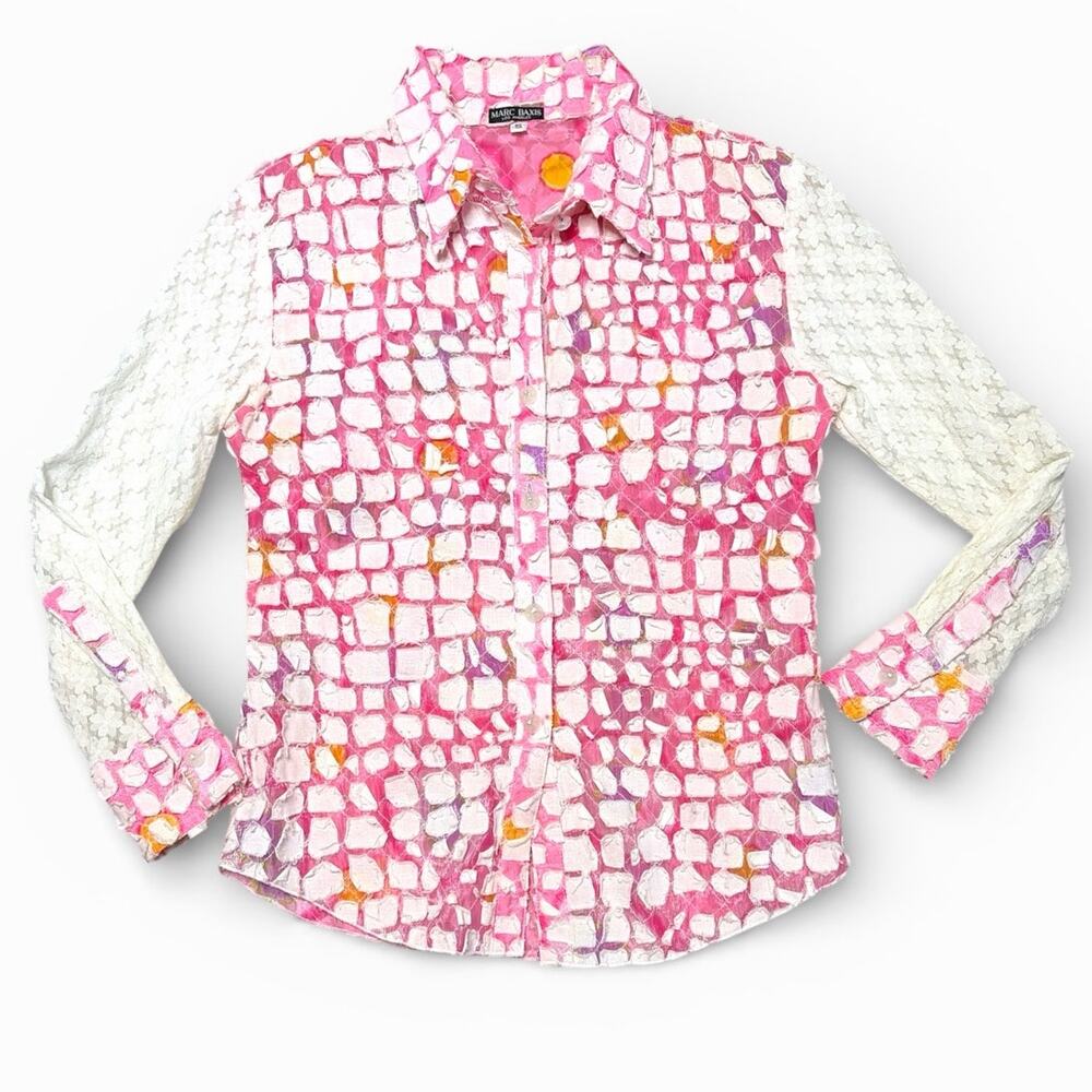 Marc Baxis Vintage Pink Long Sleeve Button Shirt Small